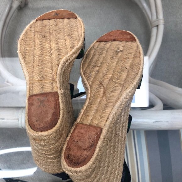 Lauren Ralph Lauren Espadrille Wedge Sandals Sz 8.5B Elastic Upper Preppy NOTE - Picture 16 of 16